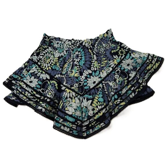 NWT Aerie 100% Cotton Blue Multi Floral Ruffle Flare Skort-XS - Picture 1 of 8